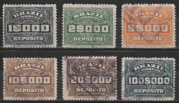 Revenue/ Fiscaux, Brazil 1920 - Depósito, Receita Fiscal -|- 1$000, 2$000, 5$000, 10$000, 20$000, 100$000 - Portomarken