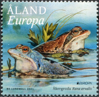 Åland Islands 2021. Moor Frog (Rana Arvalis) (MNH OG) Stamp - Aland