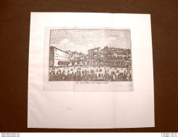 Genova Nel 1788 Piazza Dell'Acquaverde Col Palazzo Dell'Annona Liguria Ristampa - Autres & Non Classés