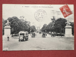 Cartolina - Paris - L'Avenue Des Champs-Elysées - 1913 - Unclassified