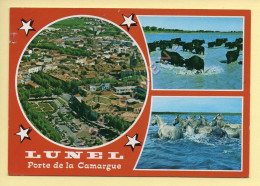 34. LUNEL – Porte De La Camargue - Multivues (chevaux, Taureau, Vue Aérienne) (voir Scan Recto/verso) - Lunel