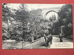 Cartolina - Paris - Les Buttes Chaumont - Le Pont De Briques - 1910 - Unclassified