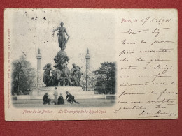 Cartolina - Paris - Place De La Nation - Le Triomphe De La République - 1901 - Unclassified