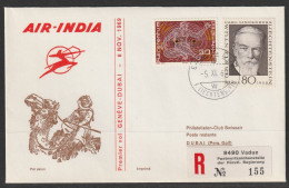 1969, Air India, Erstflug, Liechtenstein - Dubai - Posta Aerea