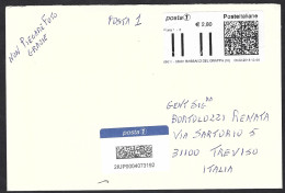 Italia 2016; Posta1 Affrancata Da Tp-label; Viaggiata Da Bassano A Treviso. - 2011-20: Storia Postale