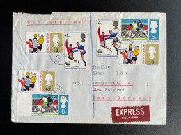 GREAT BRITAIN 1966 EXPRESS LETTER BIRMINGHAM TO BAYREUTH GERMANY 14-07-1966 GROOT BRITTANNIE EXPRES WORLD CUP FOOTBALL - Briefe U. Dokumente