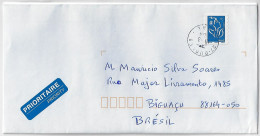 France 2024 Cover From Rugles To Brazil Stamp Marianne Des Français Or Marianne De Lamouche No Face Value - 2004-2008 Marianne (Lamouche)