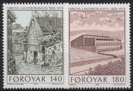 Färöer 1978 150 Jahre Nationalbibliothek 39/40 Postfrisch - Féroé (Iles)