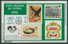 Bolivien 1980 Fußball-WM In Argentinien Block 96 Postfrisch (C22853) - Bolivie