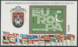 Ungarn 1977 KSZE Belgrad Karte Europas Block 126 B Postfr. Geschnitten (C92535) - Blocks & Sheetlets