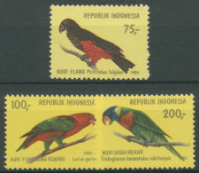 Indonesien 1980 Naturschutz: Vögel 988/90 Postfrisch - Indonesia