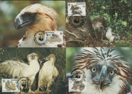 Philippinen 1991 WWF Naturschutz Affenadler Maximumkarten 2038/41 MK (X12360) - Filipinas
