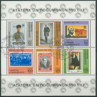 Türkei 1981 100. Geburtstag Von Kemal Atatürk Block 19 Gestempelt (C6707) - Blocks & Sheetlets