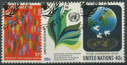 UNO New York 1982 Menschenrechte Abrüstung 391/92 Gestempelt - Gebruikt