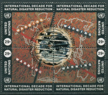 UNO New York 1994 Katastrophenvorbeugung IDNDR Weltkarte 371/74 ZD Gestempelt - Usados