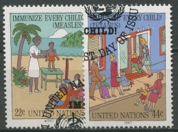 UNO New York 1987 Kinderschutzimpfungen Masern Tetanus 542/43 Gestempelt - Gebraucht