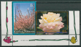 UNO New York 1997 Pflanzen Kirschblüten Rose 730/31 Ecke Postfrisch - Ungebraucht