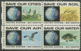 USA 1970 Naturschutz Die Erde Tiere 1012/15 ZD Postfrisch - Unused Stamps