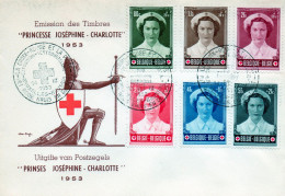 BELGIQUE.1953. VARIETES CROIX-ROUGE. "PRINCESSE JOSEPHINE CHARLOTTE". FDC - 1951-1960