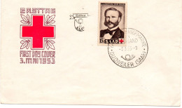 SARRE.NORVEGE.1953. "HENRI DUNANT- FREDERIC .PASSY".NOBEL.. CROIX-ROUGE.  2  FDC - Croix-Rouge