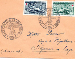 FRANCE.1952."PHILATELIE ET AGRICULTURE" . PREMIER JOUR S/ SERIE CROIX-ROUGE.N°937-938 - Croce Rossa