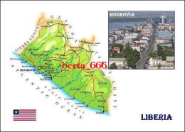 Liberia Country Map New Postcard * Carte Geographique * Landkarte - Liberia