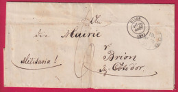 GUERRE 1870 DIJON COTE D'OR FELDPOST RELAIS EXPED 19 INF DIV POUR BRION SUR OURCE  LETTRE - Oorlog 1870