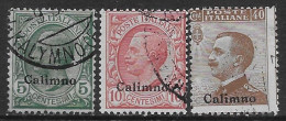 Italia Italy 1912 Colonie Egeo Calino Effigie 3val Sa N.2-3,6 US - Egée (Calino)