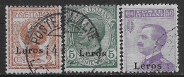 Italia Italy 1912 Colonie Egeo Lero Effigie 3val Sa N.1-2,7 US - Egeo (Lero)