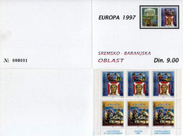 Croatia 1997 Serbian Krajina Europa CEPT Tales And Legends Horses Music, Booklet A With 3 Sets MNH - 1997