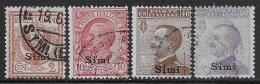 Italia Italy 1912 Colonie Egeo Simi Effigie 4val Sa N.1,3,6-7 US - Egée (Simi)