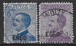 Italia Italy 1912 Colonie Egeo Effigie Michetti Sa N.1-2 Completa US - Egée