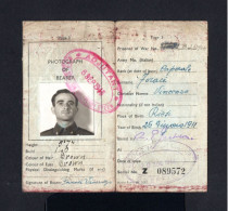 S3981-ITALY-MILITARY ITALIAN POW Identity Card Soldier PRISONER OF WAR Camp SHEFFIELD(england)1944.WWII.ITALIAN ARMY POW - 1939-45