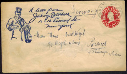 USA Schön Illustr. Privat Ganzsache 2c Abb. Postbote New York Pößneck Thüringen - Cartas & Documentos