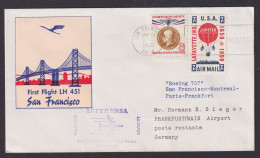 Flugpost Brief Air Mail Lufthansa Erstflug LH 451 San Francisco USA Paris - Brieven En Documenten