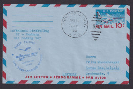 Flugpost Brief Air Mail Lufhansa Driektflug New York USA Hamburg Boeing 707 - Brieven En Documenten