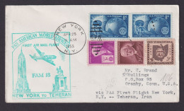 Flugpost Brief Air Mail USA Pan American Erstflug New York Teheran Iran Granby - Cartas & Documentos