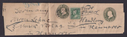 USA Ganzsache Streifband Zwei Wertstemepl 1 Cent + ZuF New York Hannover - Covers & Documents