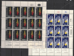 Israël 1962 - Yvert 218-219, Scott#220-221, Bale 240-41 - Feuilles Complètes Neuves SANS Charnière - Martyrs, Héros - Unused Stamps (with Tabs)