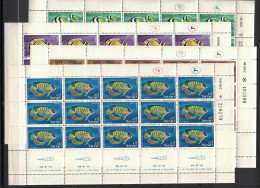 Israël 1962 - Yvert 225-228, Scott#231-234, Bale 252-255 - Feuilles Complètes Neuves SANS Charnière - Poissons - Unused Stamps (with Tabs)