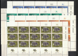 Israël 1963 - Yvert 242-245, Scott#246-249, Bale 277-280 - Feuilles Complètes Neuves SANS Charnière - Poissons, Fish - Unused Stamps (with Tabs)