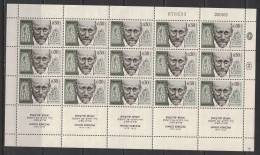 Israël 1962 - Yvert 229, Scott#230, Bale 251 - Feuille Complète Neuve SANS Charnière - Janusz Korczak Pédagogue - Unused Stamps (with Tabs)