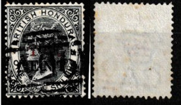 British Honduras 1888 Queen Victoria Ovpt Definitive With Additional Local Ovpt. Mi 20a/SG 35 Used O, RARE! - British Honduras (...-1970)