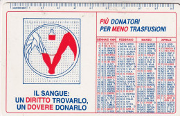 Calendarietto - AVIS - Comunale Di Cremona - Anno 1994 - Tamaño Pequeño : 1991-00