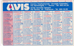 Calendarietto - AVIS - Pianezza - Anno 1994 - Tamaño Pequeño : 1991-00