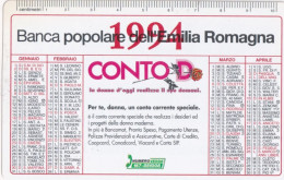 Calendarietto - Banca Popolare Dell'emilia Romagna - Conto D - Anno 1994 - Tamaño Pequeño : 1991-00