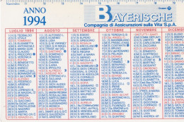 Calendarietto - Bayerische - Compagnia Di Assicurazione Sulla Vita - Anno 1994 - Tamaño Pequeño : 1991-00