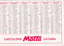 Calendarietto - Cartolerie Motta - Catania - Anno 1994 - Formato Piccolo : 1991-00