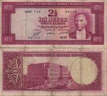 Turkiye / 2,5 Lira / 1952 / P-150(a) / FI - Türkei