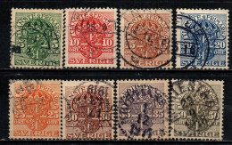 SVEZIA - 1911 - STEMMA CON CORONA - FILIGRANA LINEE ONDULATE - USATI - Dienstzegels